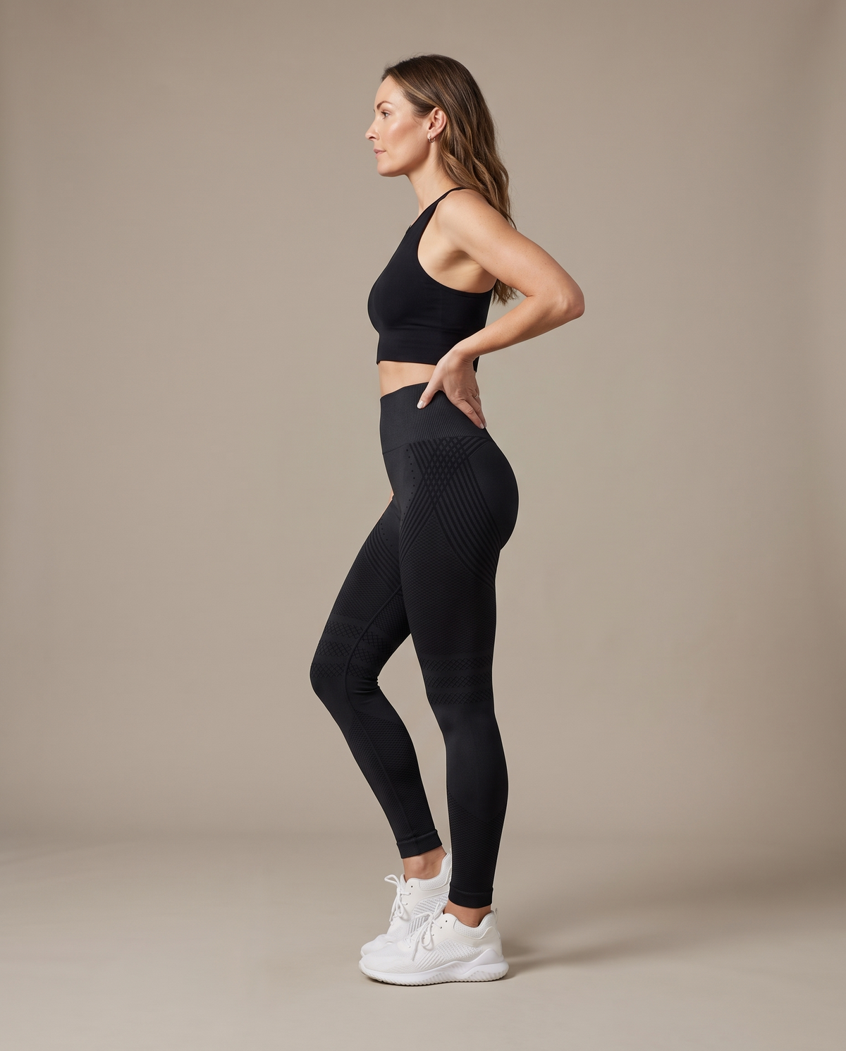 Kineva Legging 3D Sport Recovery black seamless leggings, side view